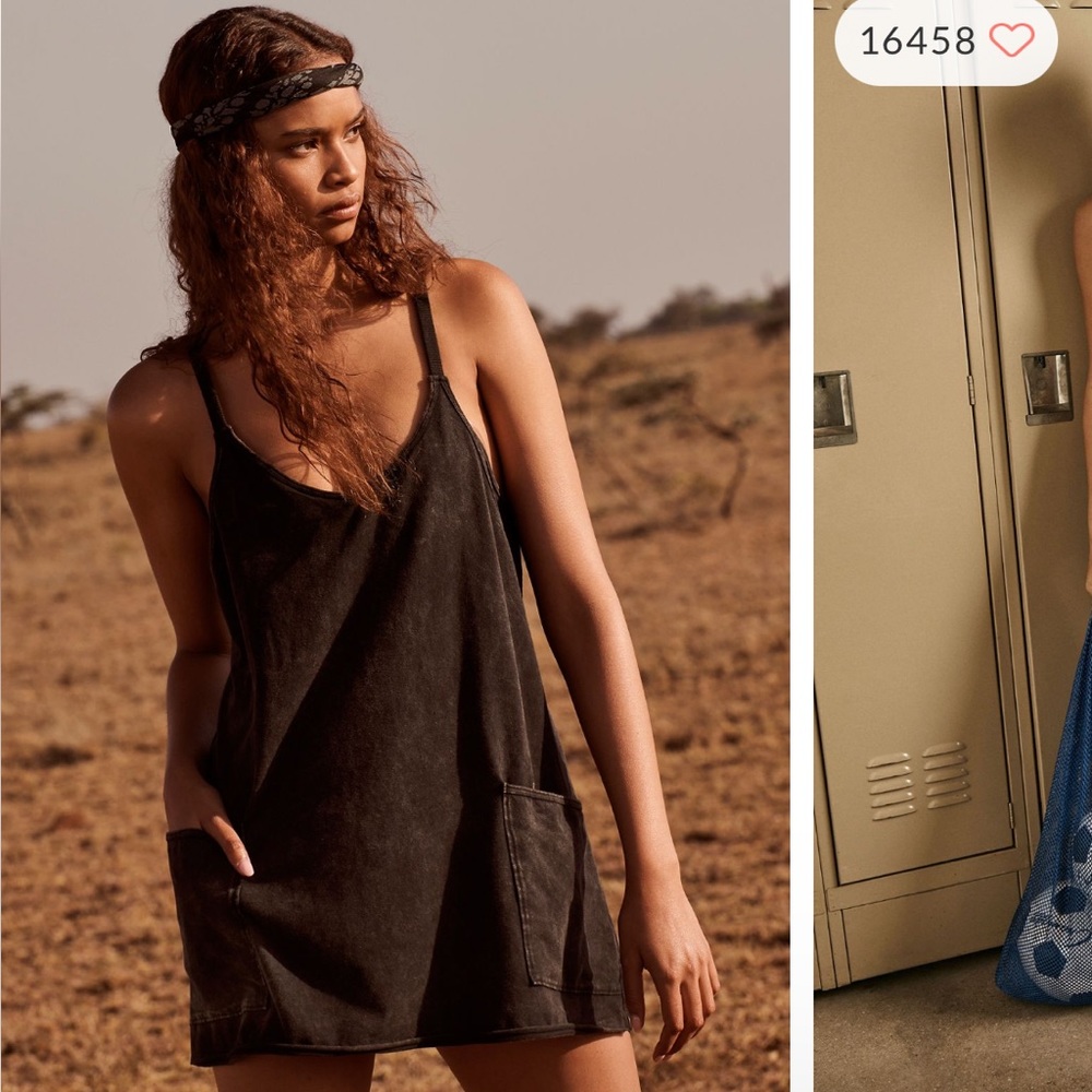NWOT Free People Hot Shot Mini Dress (Black)